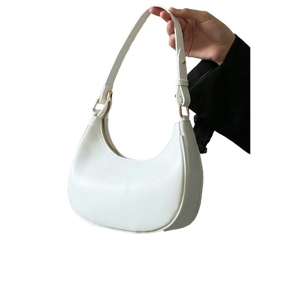 Small Crescent Leather Shoulder Bag Crossbody Clutch Hobo Tote c: - Picture 1 of 6